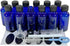 Bioll 30ml (1 oz) Glass Bottle with Lid for Essential Oil, Perfume, Aromatherapy, Lab Sample Vials - 12 Pack (Blue)