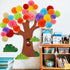 Classroom Tree Bulletin Board Set – 3D Tree Decoration with Paper Pom Poms for Preschool Kindergarten Back to School