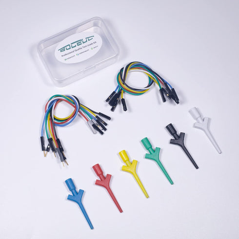 Test Lead Set, Mini Grabber Test Hook Clips Silicone Jumper Wires for Electrical Testing, 60 V, 3A (18PCS)