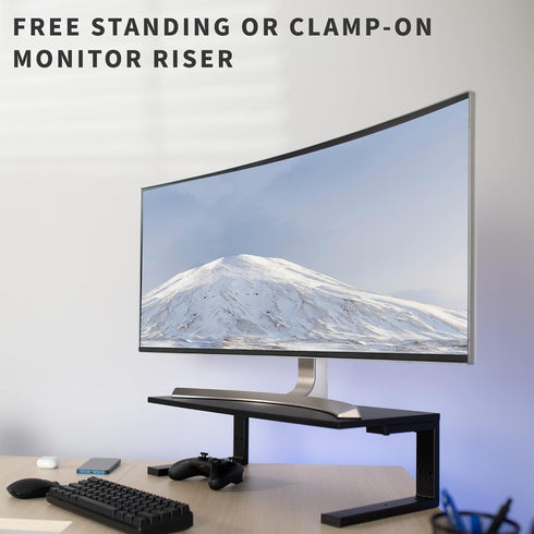 VIVO Clamp-on 22 inch Desk Extension Shelf for Gaming PC, Ergonomic Computer Monitor and Laptop Riser, Desktop