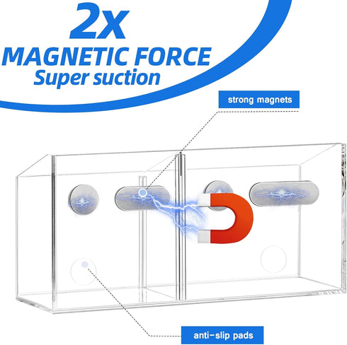 Magnetic Dry Erase Marker Holder, Large Magnetic Pen Holder, Magnetic Marker Holder, Magnetic Glass Whiteboard Holder with Movable Dividers, Strong Pencil Holder for Whiteboards, Fridge, Lockers by Simetufy