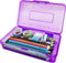 Plastic Translucent Pencil Box, Snap-Tight Lid Pencil Cases for School and Office Supplies, 1 Pack
