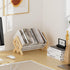 Wood Desktop Bookshelf Organizer - Tilting Bookcase for Books/CDs/Magazine Display, Office Tabletop Storage Rack (White)