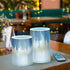 BOESI 3'' 4''/5'' Set 2 Abstract Oil Painting in Blue Flameless Candles Color Changing LED Candles with Remote Control