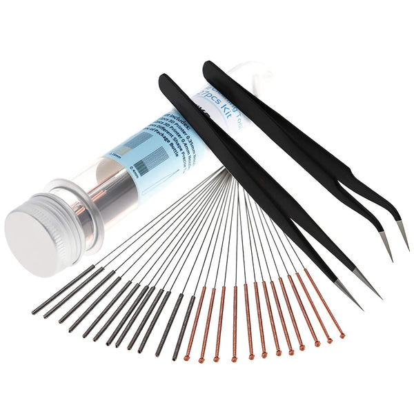 3D Printer Nozzle Cleaning Tool Kit with 27pcs Accessories, 0.4mm 0.35mm Needles, Tweezers, and Drill Bits