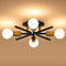 4 Light Sputnik Light Fixture Black Gold Flush Mount Lights Industrial Ceiling