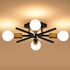 4 Light Sputnik Light Fixture Black Gold Flush Mount Lights Industrial Ceiling