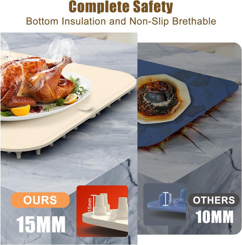 6 6 Food Warming Mat for Food Detachable, Upgrade High-tech Graphene Heating Fast Full Surface, Electric Warming Tray