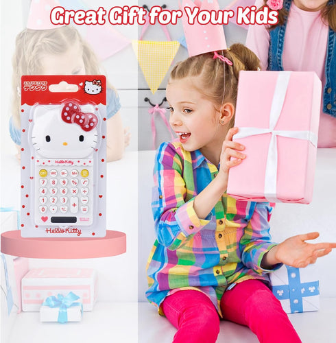 Cute Calculator, 5.9 * 2.6in, 8 Digit LCD Display, Kids Mini Cartoon Handheld Calculator with Batteries