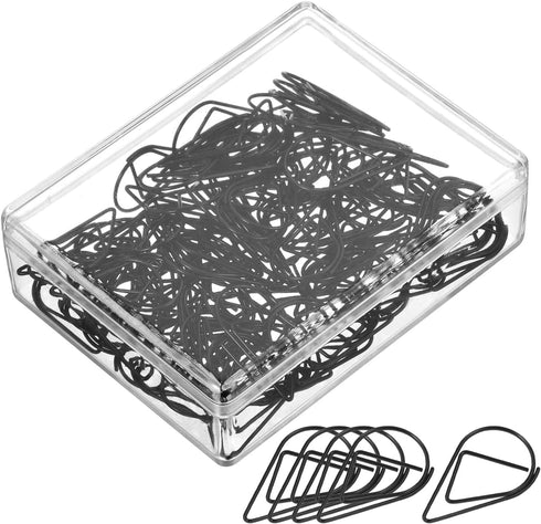 YOKIVE 100 Pcs Drop-Shaped Paper Clips, 1-Inch Black for Keeping Desk Neat, Great for Art, Daily Use