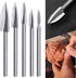 Wood Carving Tools for Rotary Tool, 5 PCS HSS Engraving Drill Bit Set, 1/8” Shank for DIY Carving