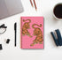 Trendy Preppy Hot Pink Tiger Notebook Journal - Pink Aesthetic Notebooks, Pink Composition Notebook, Pink Office Supplies, Pink Desk Accessories for Women Office, Spiral Notebook 5.5x8.3