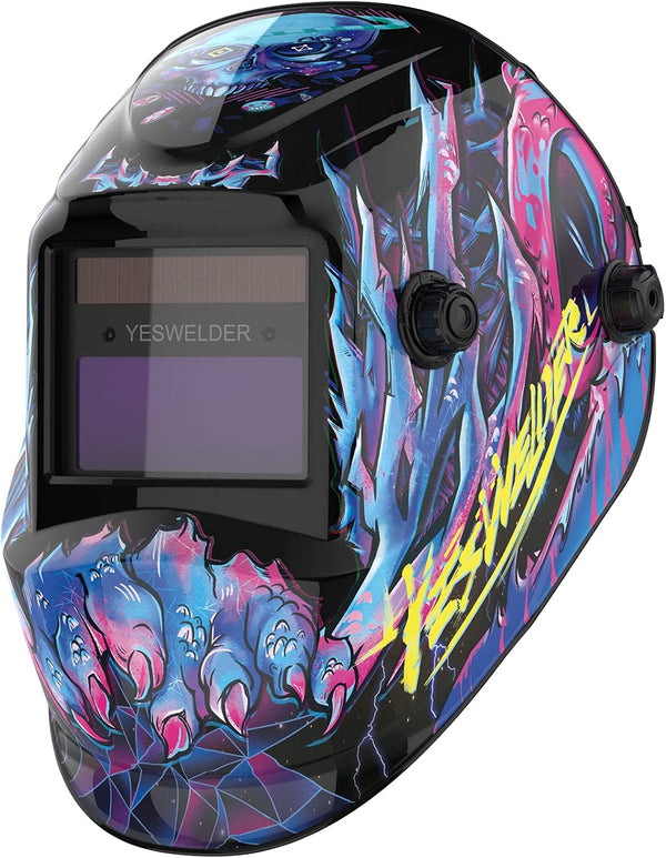 YESWELDER True Color Solar Powered Auto Darkening Welding Helmet, Wide Shade 4/9-13 for TIG MIG ARC Weld Hood