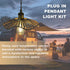 FEYAIM 2 16.7ft E26 E27 Bulb Pcs Plug in Pendant Light, Metal Lampshade with Switch, Light Base, Hanging Lights