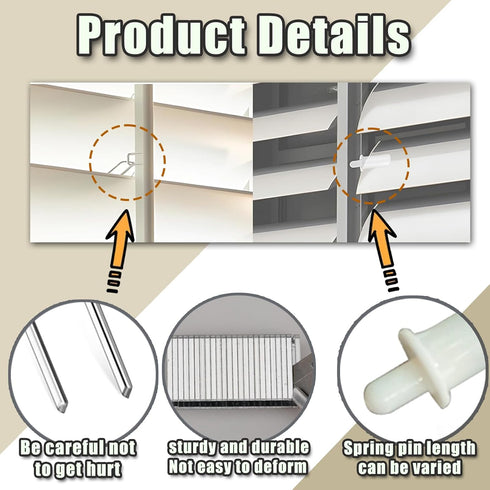 SiLnmLih 20 Pcs Plantation Shutter Louver Repair Pins Spring Loaded Wood Shutters Replacement Repair Pins Blinds Louver