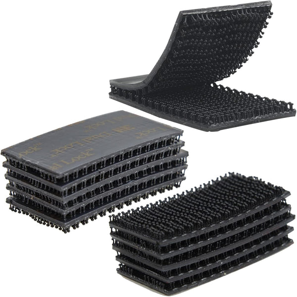 Dual Lock Tape 1in x 2in, 10 Pcs Heavy Duty Mounting Tape, Interlocking Reclosable Fastener Self Sticky Black