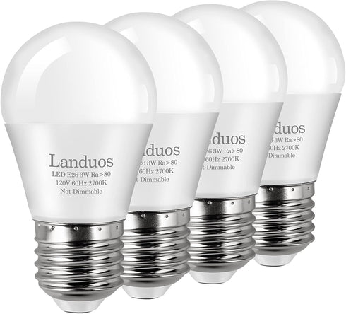LED Bulb 3W, 25 Watt Equivalent, Warm White 2700K, E26 Medium Screw Base, 4 Pack