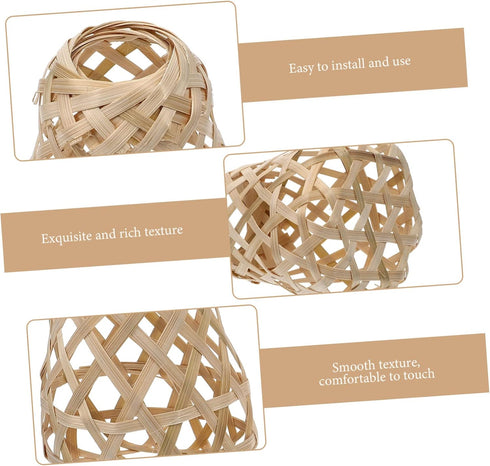 2Pcs Bamboo Lamp Shade Small Decorative Lampshade for Floor Table Light Replacement for Pendant Light Covers Home