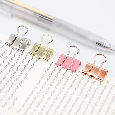 Mini Binder Clips - 100 Pack - Small Paper Clamps 15mm (5/8 inch) - Multicolored Office Clips for Home School Business