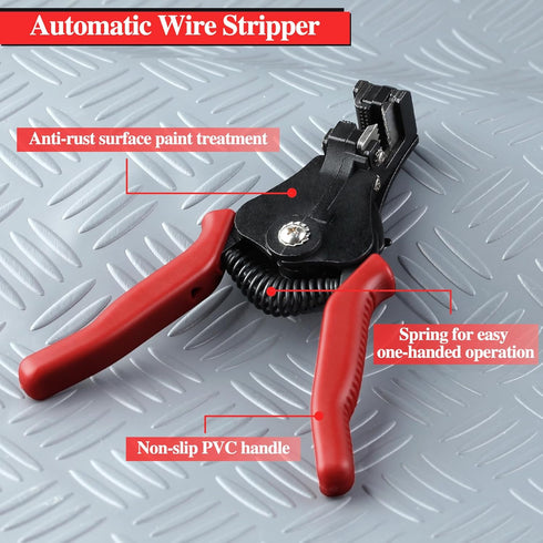 Automatic Wire Stripper Tool Self Adjusting Wire Stripper Electrical Hand Tool, 11-Inch Heavy Duty Precision Wire Stripping Tool for 8-18 AWG (1-3.2mm ) Solid and Stranded Electrical Wire by LEONTOOL