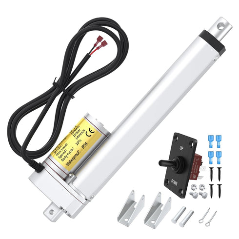 12 Volt Linear Actuator 1000N 8 Inch Stroke 200MM Heavy Duty with Reverse Polarity Switch, IP54 Waterproof