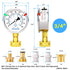 MEANLIN MEASURE 0~100Psi Stainless Steel Frame 3/4" Female Liquid Filled Pressure Gauge Kit with 5 Adapters, 2.5" FACE