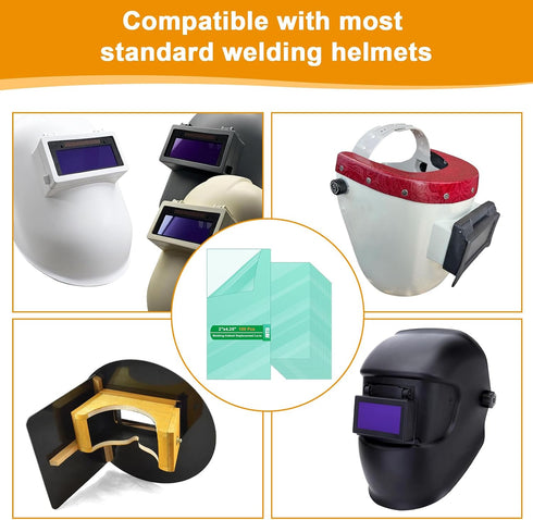 100PCS 2"x4.25" Welding Helmet Replacement Lens, Clear Anti-Scratch Polycarbonate Lens for Arc/MIG/TIG Welding, Fits