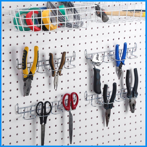 4 Pieces Pegboard Pliers Holders, Stainless Steel Hooks Accessories for Tool Organization in Shop Store