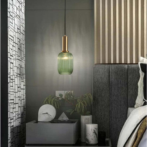 Debbte 5.1 Inches) Industrial Vintage Glass Pendant Lighting Brass Finish Modern Retro Drop Ceiling Light Hanging Lamp