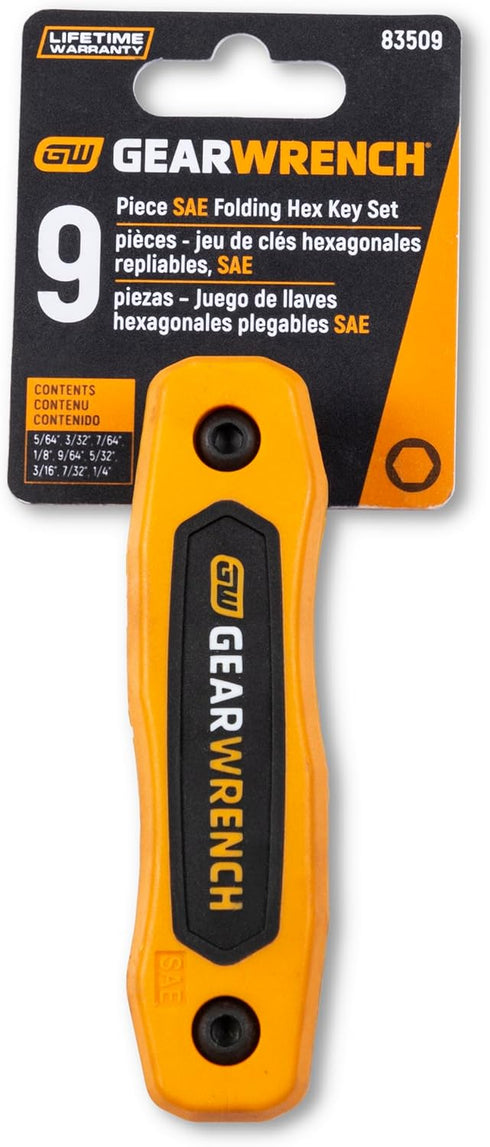 GEARWRENCH 9 Piece SAE Folding Hex Key Set - 83509