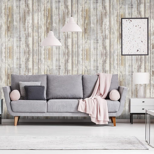 Arthome Rustic Wood Contact Paper Peel and Stick Self-Adhesive Wallpaper,Decorative Vinyl for Countertop Cabinets,Easy to Clean Removable Distressed Plank Grain Vintage Wall Covering 11.8x100'' Gray by Arthome WALL DECOR