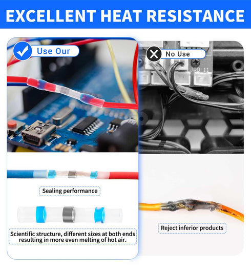 1118 PCS Solder Seal Wire Connectors - Waterproof Heat Shrink Butt Connector Kit for Marine Automotive Wire Joint