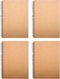YYaaloa 4pcs A5 Ruled Spiral Notebooks, Brown Soft Cover, 120 Pages, 5.7" x 8.3" Cream Paper