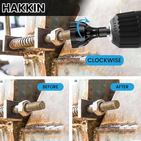 Hakkin 2Pack Hex Shank Deburring External Chamfer Tool with Carbide Blade for Repairing Damaged Bolts and Screws