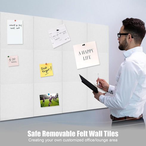 Large Cork Board Alternative 48"x36" - Set of 12 Pack Acoustic Panels with Safe Removable Adhesive Tabs