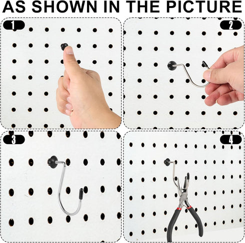 120pcs Pegboard Hook Locks, Fit for 1/4 Inch Peg Board, Tool Organizer Peg Locks for Hanging Hooks