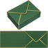 Teling 100 Pack A7 V Flap Envelope Invitations, 5 x 7 Fancy Envelopes with Gold Border for Bridal Shower Wedding