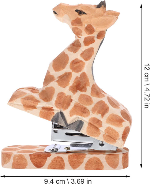 SEWACC Animal Stapler, Giraffe Desktop Stitcher, Wooden Portable Hand Held Stapler for School Office