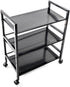 Odthelda 3 Metal Rolling Utility Cart with Wheels Tiers Multi-Functional Storage Cart Home Office Kitchen Island