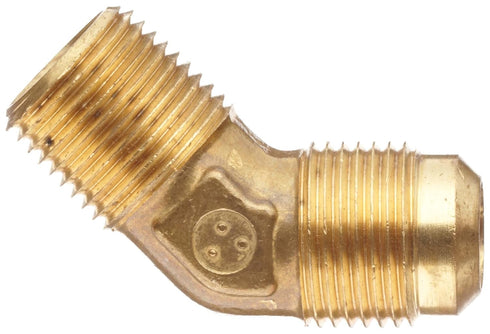 Anderson Metals Brass Tube Fitting, 45 Degree Elbow, 3/8" Flare