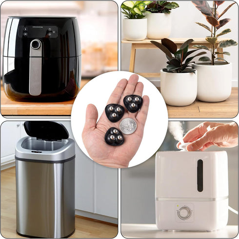 Alpinleux 12 360 Pcs Mini Caster Wheels, Self Adhesive Caster Wheels, Swivel Appliance Wheels, Small Appliance Rollers