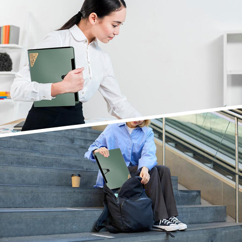 Marte Vanci Expanding File Folder, 13 Pockets Accordion Folder, A4 Letter Size with Elastic Cord Closure and 12 Labels
