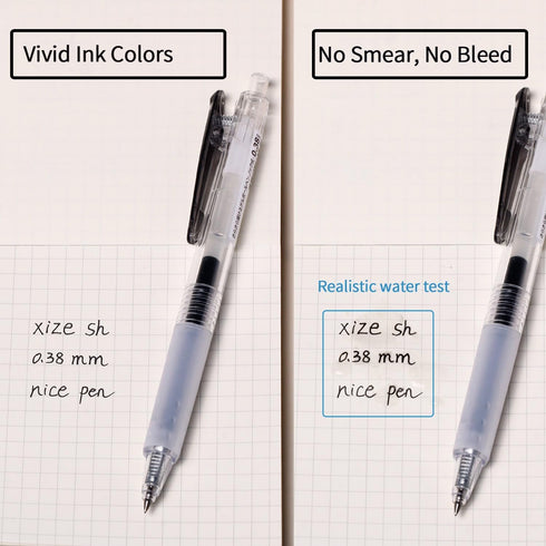 Ultra Fine Gel Pens, 12 Pack, Black Ink, 0.38mm Line-Size, Smooth Writing for Students and Professionals