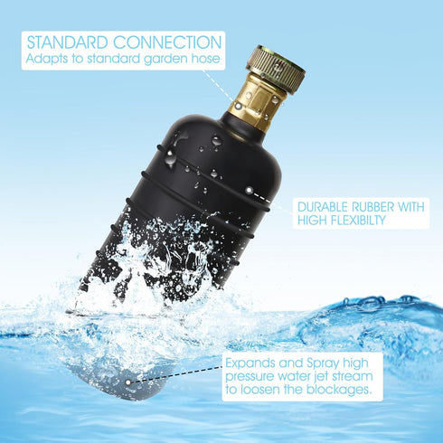 Drain Cleaning Bladder Unclogs Main Drain&Sewer Line,Water-Powered Drain Clog Cleaner Fits 4 to 6 Inch Drain Pipes includes Bathroom,Swimming Pool,Basement,Bathtub,Kitchen by CLLOMAGY