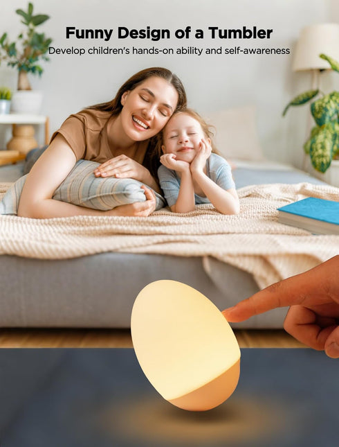 256 Egg Light for Nursery, RGB Baby Night Light, Rechargeable Night Light for Kids, Portable Small Cordless Bedside