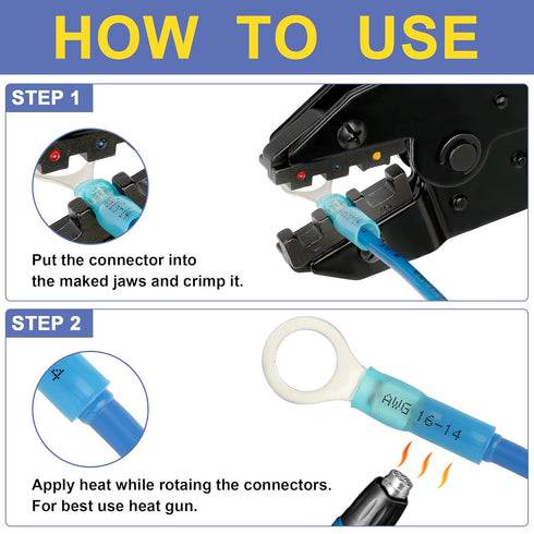 haisstronica 280PCS Marine Grade Heat Shrink Wire Connectors, Electrical Connectors Kit of Tinned Copper