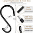 Dreecy 16 Pack S Hook for Hanging Plants, 6 Inch Heavy Duty S Hooks for Closet, Black Rubber Coated