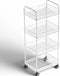 Yieach 4 Tier Acrylic Clear Rolling Cart with Wheels,Plastic Storage Cart on Wheels