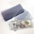 Rainmae 50 Pack Hard Plastic Clear Money Holder - 6.8" x 2.9" PVC Transparent Bill Money Top-Load Sleeves Display