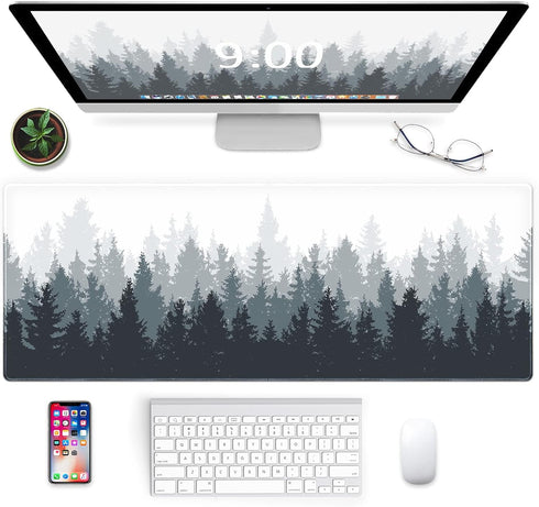 Galdas Gaming Mouse Mat Forest Background Pattern XXL XL Large Mouse Mat Long Extended Mouse Pad Desk Mat Non-Slip Rubber Mice Pads Stitched Edges Thin Pad (31.5 x 11.8 x 0.12 Inches) Tree by Galdas